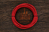Кожаный плетенный шнурок 3,0мм (красный, торец бежевый), кратно 1м - фото №1