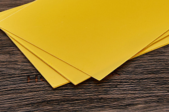 G10 spacer жёлтый, лист 250×130×1,0±0,1мм