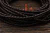Кожаный плетенный шнурок 4,0мм (тёмно-коричневый), кратно 1м - фото №2