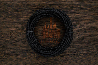 Кожаный плетенный шнурок 4,0мм (чёрный), кратно 1м