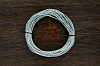Кожаный плетенный шнурок 3,0мм, отрез кратно 1м (голубой) - фото №1
