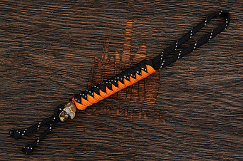 Темляк для ножа 'M "Змейка" с подвеской (Black 'ref', Orange)