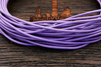 Кожаный шнурок 2мм (фиолетовый), кратно 1м