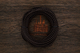 Кожаный плетенный шнурок 4,0мм, отрез кратно 1м (темно-коричневый)