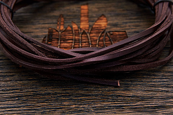 Кожаный шнурок 2×3мм (тёмно-коричневый), кратно 1м