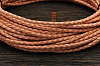 Кожаный плетенный шнурок 3,0мм, отрез кратно 1м (бежевый) - фото №2