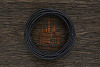 Кожаный плетенный шнурок 3,0мм (чёрный, торец бежевый), кратно 1м - фото №1