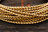 Кожаный плетенный шнурок 3,0мм (соломенный, торец бежевый), кратно 1м - фото №2