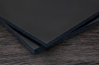 Текстолит чёрный, плетение лён, лист 280×270×8мм
