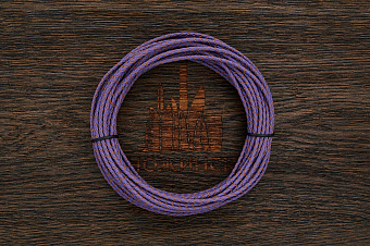 Кожаный плетенный шнурок 3,0мм (фиолетовый, торец бежевый), кратно 1м