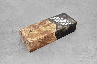 Гибрид из акрила и стабилизированной древесины армированный, блок 130×48×30мм