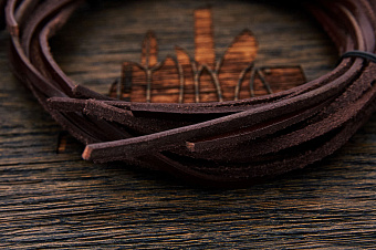 Кожаный шнурок 3×2мм, отрез 0,6м (темно-коричневый)