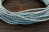 Кожаный плетенный шнурок 3,0мм, отрез кратно 1м (голубой) - фото №2