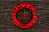 Кожаный шнурок 3мм (красный), кратно 1м - фото №1