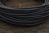 Кожаный плетенный шнурок 3,0мм (чёрный, торец бежевый), кратно 1м - фото №2