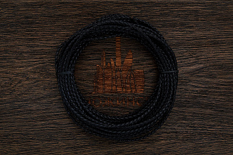 Кожаный плетенный шнурок 3,0мм (чёрный), кратно 1м
