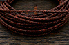 Кожаный плетенный шнурок 4,0мм (антик), кратно 1м - фото №2
