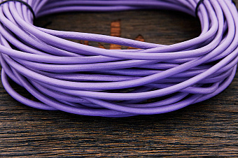 Кожаный шнурок 3мм (фиолетовый), кратно 1м
